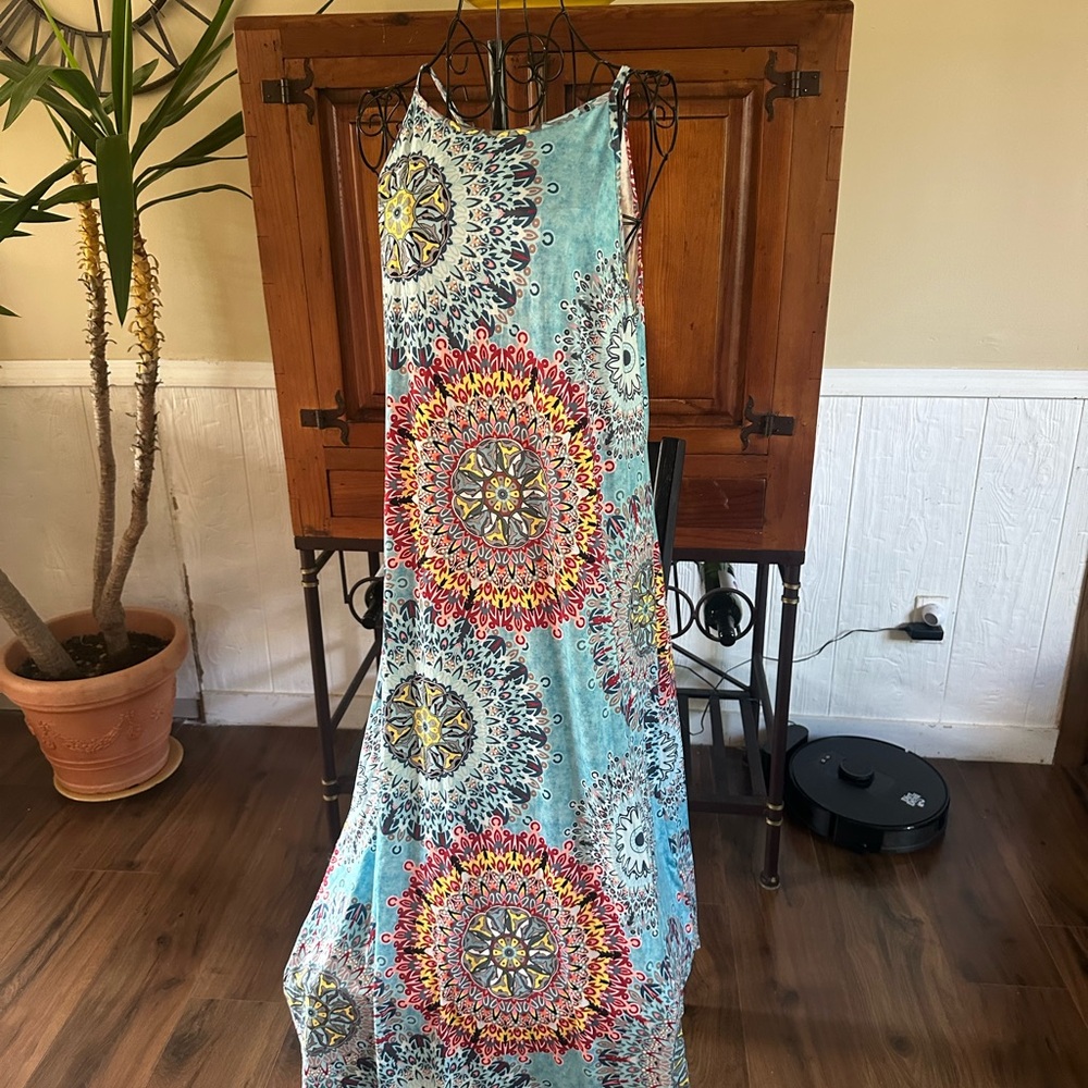 Bohemian Maxi Dress with Mandala Print